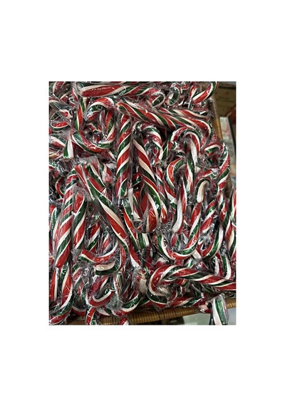 Baston Şekeri 20 Adet Yeşil-kırmızı-beyaz Şeritli Yılbaşı, Hediyelik, Kermes, 35 Gram