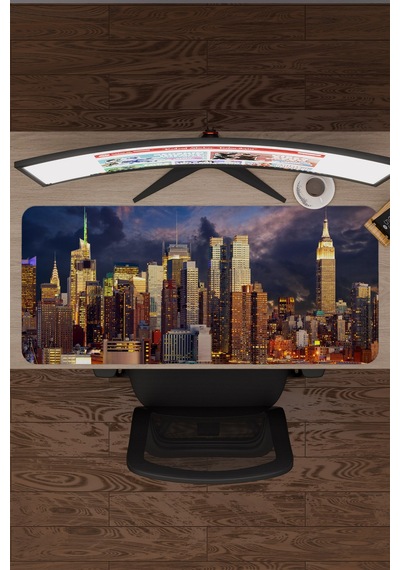 New York Amerika V5 90x40 Xxl Gaming Kauçuk Kaymaz Taban Mouse Pad Fare Altlığı
