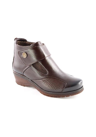 Forelli 25651 Vionic Hakiki Deri Comfort Kadın Bot Kahve Kahverengi