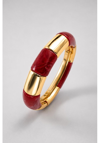 Bordo Gold Detaylı Bileklik