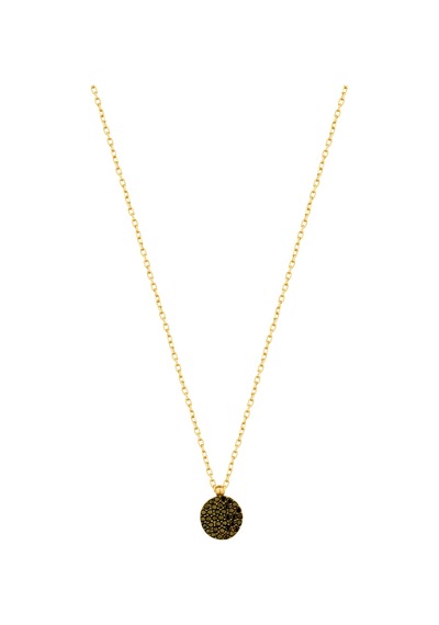 Siyah Taşlı Mercimek Gümüş Kolye Rose Gold