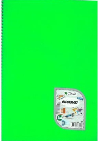 Çınar Colormaxi Spiralli Defter Pp Kap. Kareli 120 Yp A4 Yeşil