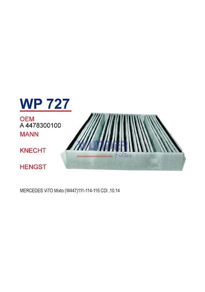 WUNDER WP727 Polen Filtresi Mercedes Vito Mixto (W447)111-114-116 Cdı ,10.14