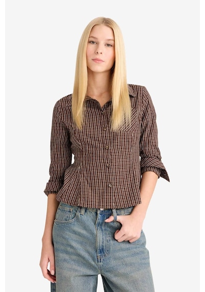 Defacto Coool Fitted Poplin Uzun Kollu Gömlek G1004ax25aubn130 Kahve