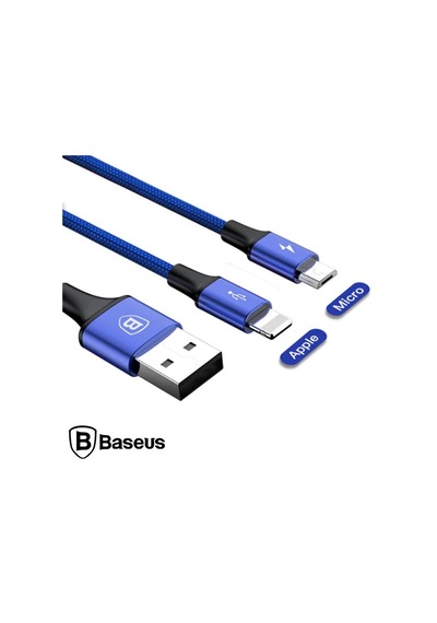 Baseus Rapid Series 2in1 İphone+ Micro Usb 3.0a Usb Kablo Şarj 120cm- 5775 Standart