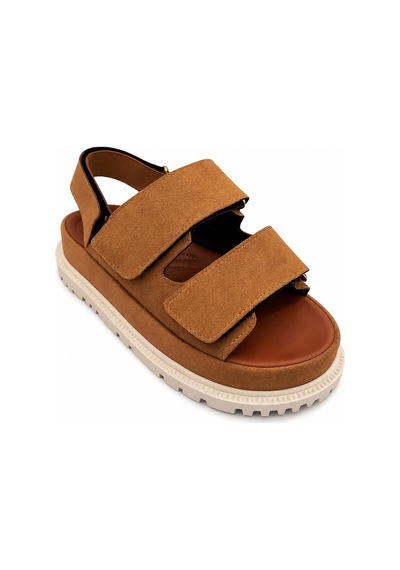 Papucumun Dünyası Kadın Yüksek Taban 4cm Çift Bantlı Rahat Şık Konforlu Sandalet Kahverengi Papucumun Dünyası Kadın Yüksek Taban 4cm Çift Bantlı Rahat Şık Konforlu Sandalet Kahverengi