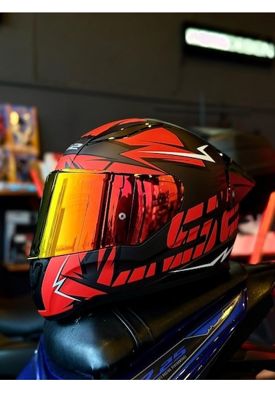 Ls2 Rapıd 2 Cromo Kask Mat Siyah Kırmızı