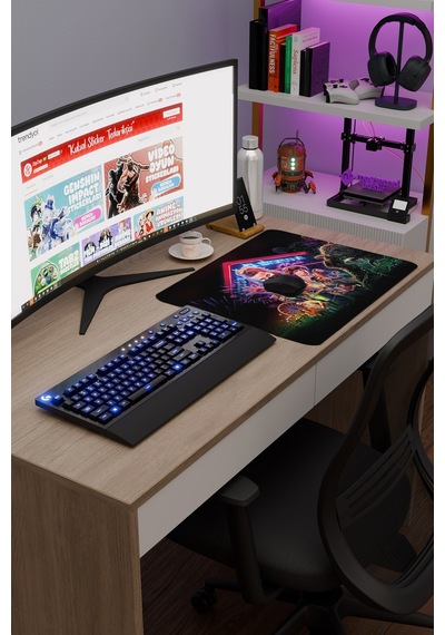 Stranger Things V2 48x40 Xl Gaming Kauçuk Kaymaz Taban Mouse Pad Fare Altlığı