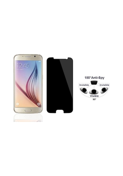 Samsung Uyumlu Galaxy S6 Gizlilik Sağlayıcı Ekran Koruyucu+Silikon Kılıf