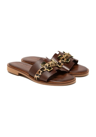 148 Brown Terlik Kadın 21032 Myconian 2025 Greek Sandal Kahverengi