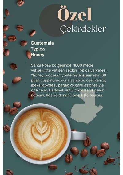 Guatemala Typica Honey Çekirdek Kahve 250 Gr , %100 Arabica Çekirdek Kahve