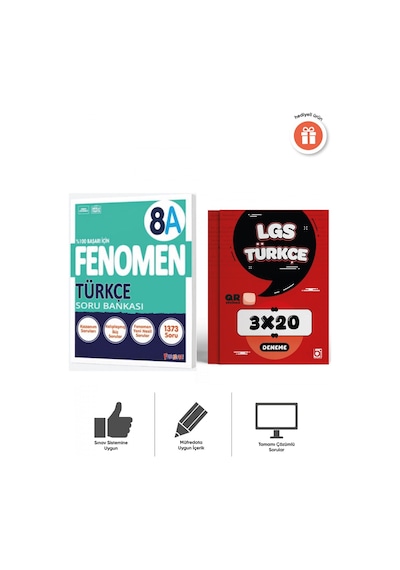 Fenomen 8. Sınıf Lgs Türkçe A Soru Bankası Ve 3x20 Deneme Bigelio Yayıncılık