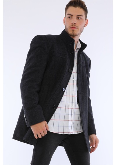 Plt8387 Dewberry Erkek Palto-desenli Lacivert Desenli Lacivert