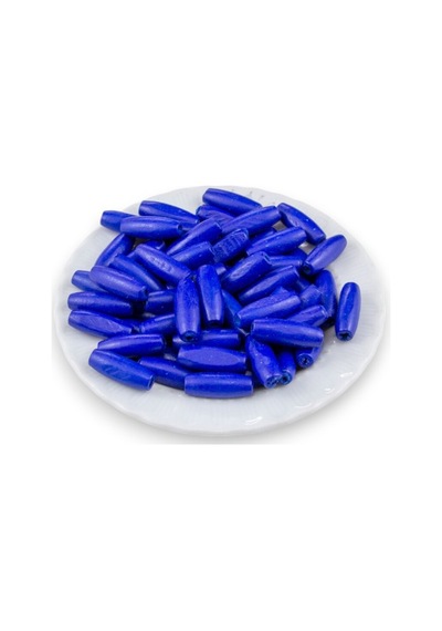 12 Mm Arpa Saks Mavisi 22x6 Mm Ahşap Boncuk 35 Gr 70 Adet