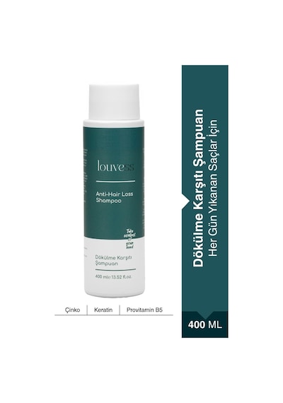 Louvess Dökülme Karşıtı Keratin Çinko ve Provitamin B5 ile Güçlendirilmiş Şampuan 400 ML