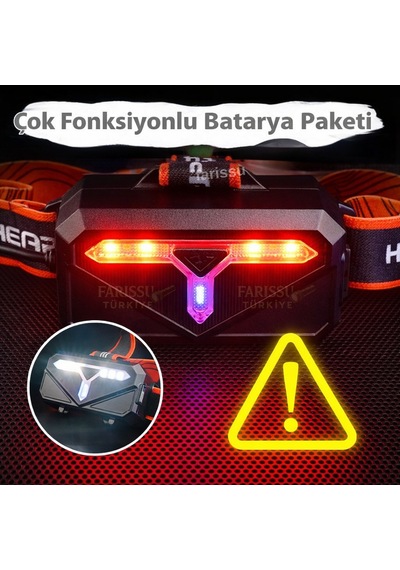 Farissu Gold Orion Or-810 25w Şarjlı Kafa Feneri 1800 Lümen 1 Km Aydınlatma 4 Adet Yedek 18650 Pil Siyah