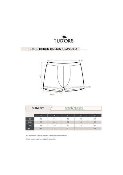 Tudors Erkek 2'li Pamuk Likralı Esnek Kumaş Boxer-25893 Çok Renkli