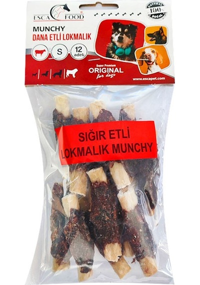 Esca Food Munchy Sığır Etli Lokmalık Köpek Ödül Kemiği 12'li 6 G