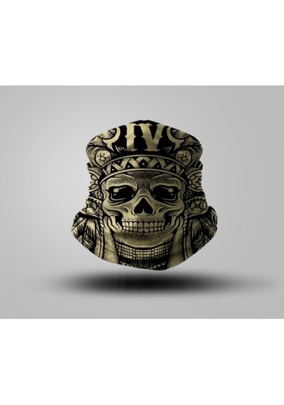 Buffalo Unisex Siyah Desenli Esnek Bandana Siyah