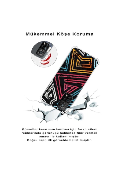 Xiaomi Redmi Note 9 Köşe Korumalı Antişok Kapak Eskitme Tasarımlı Şeffaf Silikon Kılıf