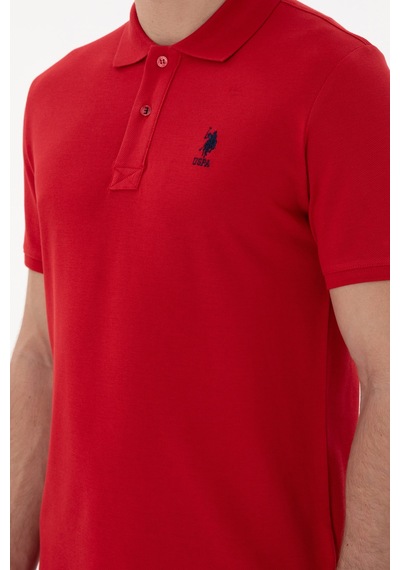 U.S. Polo Assn. Erkek Slim Fit Polo Yaka Kırmızı Basic Tişört 50298041-VR171
