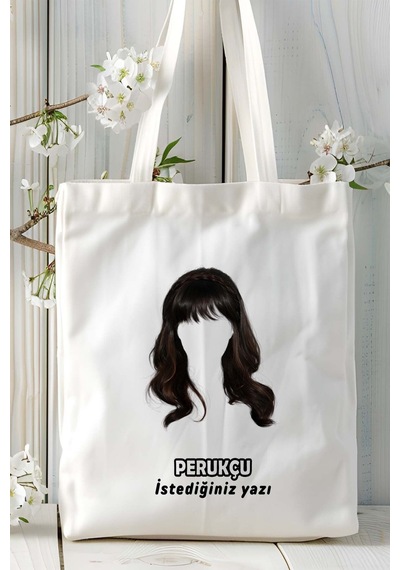 Art Hediye Perukçu Baskılı Bez Omuz Çantası Kişiye Özel Model 1 Çok Renkli