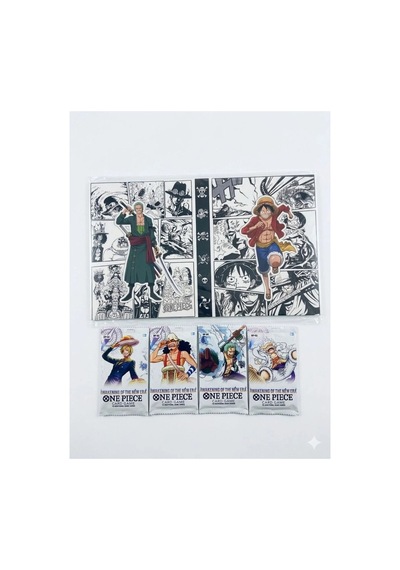 Cantex Tech One Piece Card Game Booster White Pack 4 Paket Trading Cards - 40 Kart +albüm