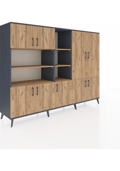 Hyperion Dolap 14 Raflı 9 Kapaklı 220x44x163 Antrasit-çam Atlas Çam - Antrasit Hyperion Dolap 14 Raflı 9 Kapaklı 220x44x163 Antrasit-çam Atlas Çam - Antrasit
