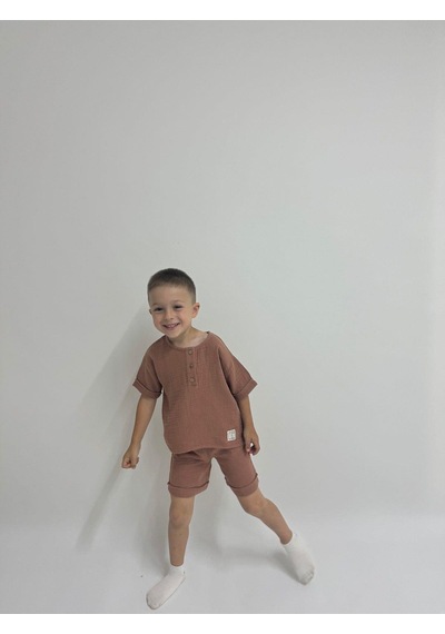 Oliven The Kid Oliventhekid Müslin Unisex Çocuk Takım Gül Kurusu Gülkurusu
