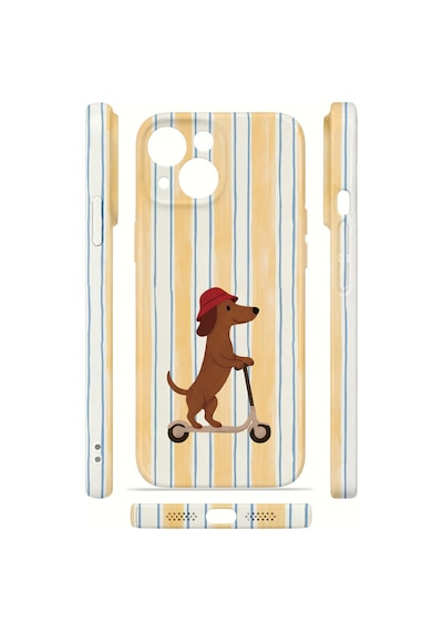 Apple iPhone Uyumlu 15 Vorian İnce Kamera Korumalı Mika Kılıf Dachshund Riviera Dachshund Riviera Mika