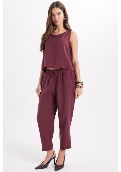 Tudors Kadın Standart Fit Normal Kesim Likralı Bisiklet Yaka Bluz Geniş Paça Bordo Pantolon Takım-50957 Tudors Kadın Standart Fit Normal Kesim Likralı Bisiklet Yaka Bluz Geniş Paça Bordo Pantolon Takım-50957