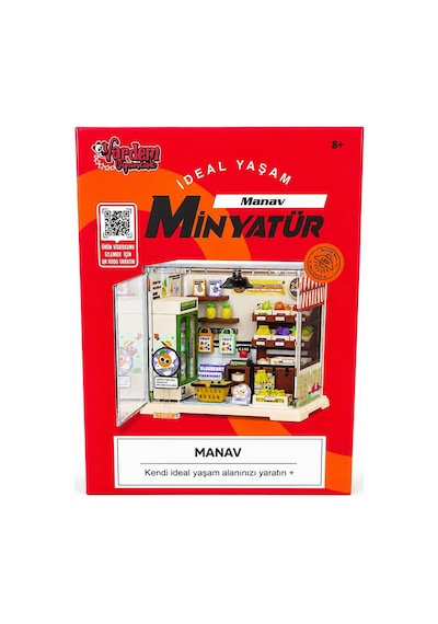 Vardem Kendin Yap Işıklı Minyatür Manav Dükkanı Seti 103 Parça, Dıy Oyuncak Maket Hobi Seti, 8+ Yaş Çocuklar İçin Eğitici Ve Yaratıcı Aktivite Oyuncağı Ep608