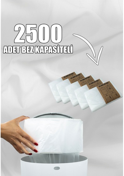Korbell 16 Lt Kirli Bebek Bezi Kovaları İle Uyumlu Bebek Bezi Kapasiteli 5 Paket Beyaz Sabun Kokulu Yerli Poşeti