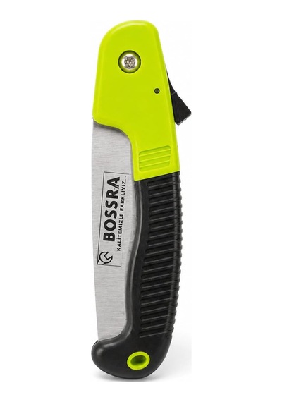 Katlanır Budama Testeresi, 180 Mm Orta Dişli Yüksek Karbon Çelik Bıçak, Ergonomik Yeşil-siyah Sap