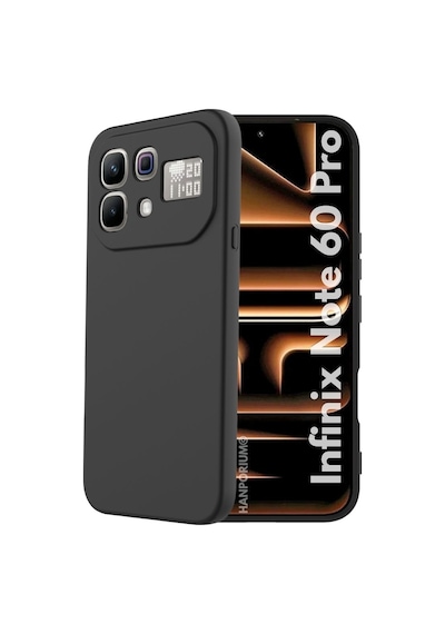 Infinix Note 60 Pro Uyumlu Silikon Kılıf Pastel Renk Tonu Kamera Korumalı Esnek Kapak Siyah