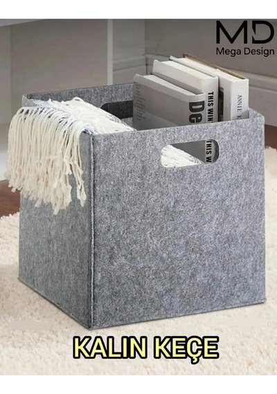 Mega Design Kalın Keçe Organizer Dolap Içi Düzenleyici 30 X 30 X 30 Cm Keçe Gri 30 X 30 Tr Diğer