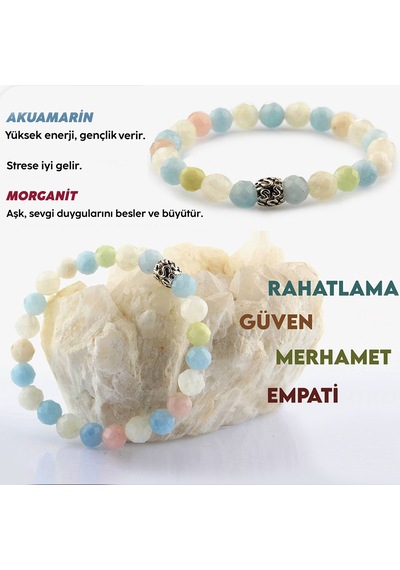 Osmanlı Değerli Taş AKUAMARİN MORGANİT BİLEKLİK 6MM Osmanlı Değerli Taş AKUAMARİN MORGANİT BİLEKLİK 6MM