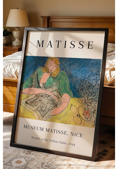 Henri Matisse Reader At The Yellow Table Çerçeveli Tablo - Eklektik Tarz Duvar Dekoru