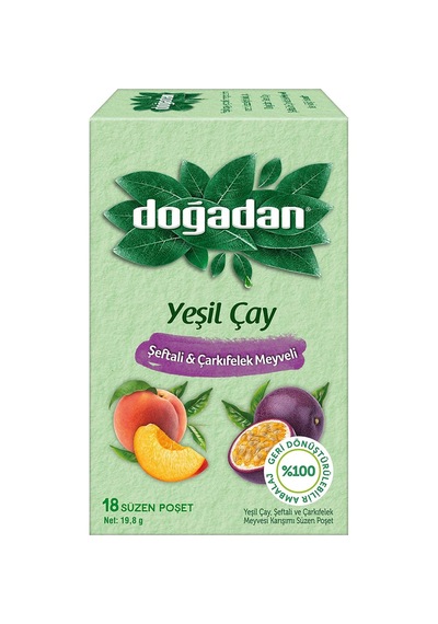 Doğadan Şeftali & Çarkıfelek Meyveli Yeşil Çay 19.8 G - 8 Adet Tarı