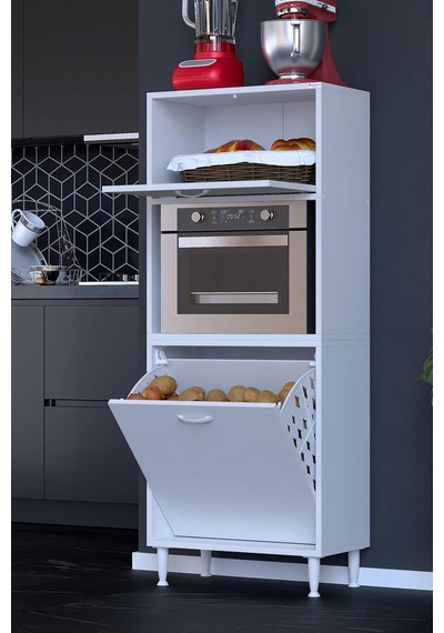 Mayra 55 Cm Çok Amaçlı Kiler Dolabı Mutfak Banyo Düzenleyici Tek Sepetli Fırın Bölmeli 55x150x32cm Beyaz Mayra 55 Cm Çok Amaçlı Kiler Dolabı Mutfak Banyo Düzenleyici Tek Sepetli Fırın Bölmeli 55x150x32cm Beyaz
