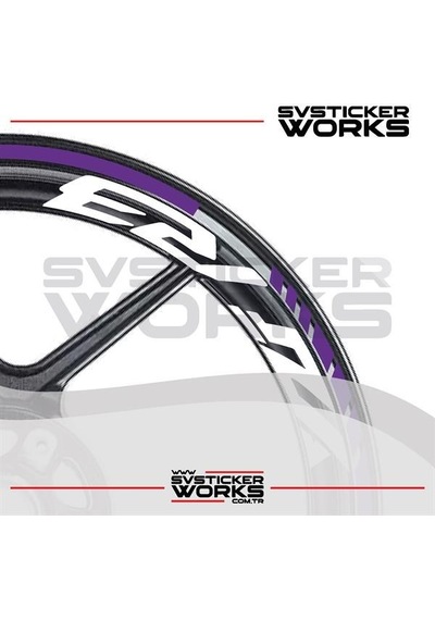 Yamaha Yzf-r3 Yazılı Jant Sticker Dış Ve İç Set Sticker Jant Şeridi Mor 58716666