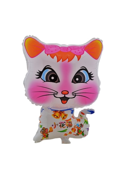 Beyaz Kedi Büyük Boy 41cmx54cm Folyo Balon (Helyum) No:17