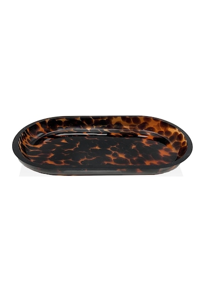 The Mia Leo Banyo Tepsisi Amber 26x14x3 Cm Kahverengi