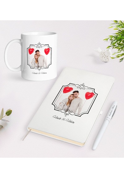 Kişiye Özel Isimli Fotoğraflı Beyaz Defter Kalem Ve Kupa Seti-31