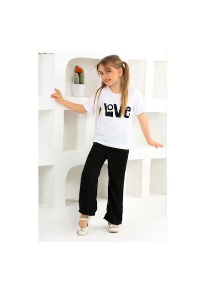 Siyah Love Baskılı 6-14 Yaş Takım 2030-3 Siyah