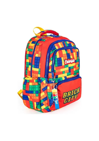 Erkek Çocuk Ortopedik İlkokul Ve Ortaokul Okul Çantası Beslenme Kalemlik 3'lü Set Turuncu-lego