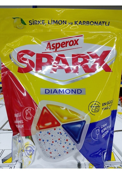 60 Lı Kapsül Asperox Sparx Diamond Bulaşık Makinesi Tableti Sirke Limon Karbonatlı