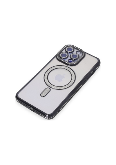 İphone 14 Pro Max Kılıf Joke Simli Magneticsafe Kılıf - Siyah Renk