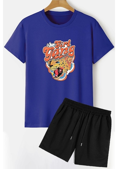 Uyguntarz Girlgang Şort T-shirt Eşofman Takımı Siyah