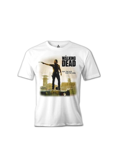The Walking Dead - Rick Beyaz Erkek Tshirt